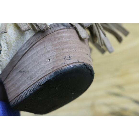 Sterling River Boots Womens 5.5M White Distressed Leather Tassel Western Ankle - Picture 14 of 16